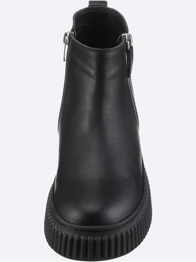 Bottines Cuir Nappa De Vache - Taille Standard - Helline Noir - Kiabi