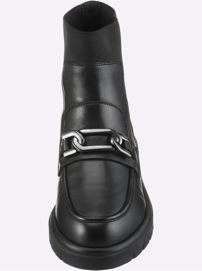 Bottines Cuir Nappa De Vache - Taille Standard - Helline Noir - Kiabi