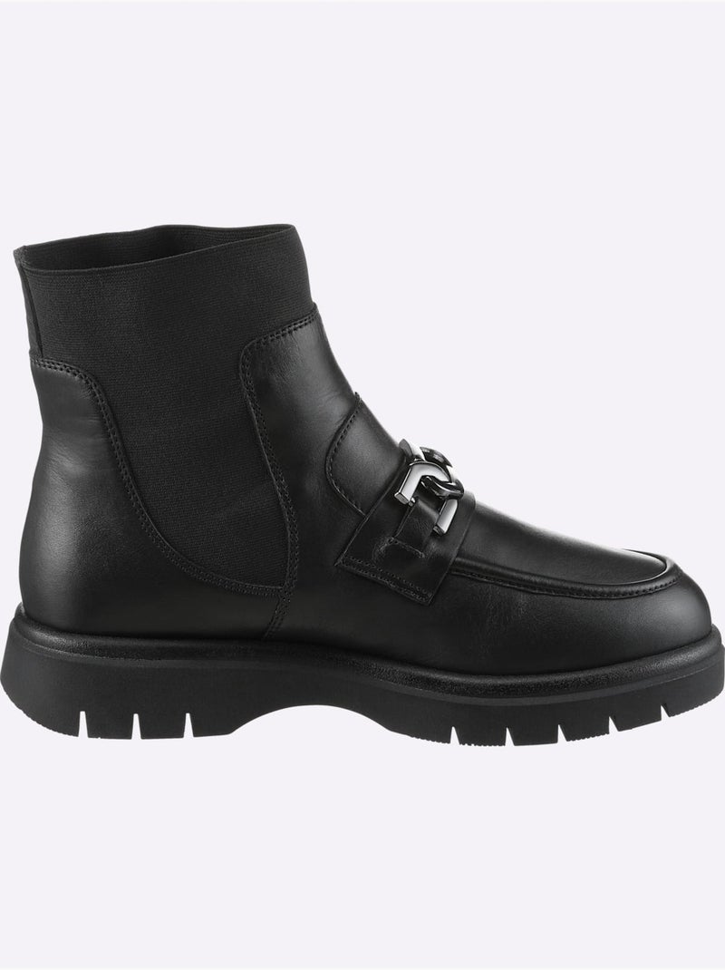 Bottines Cuir Nappa De Vache - Taille Standard - Helline Noir - Kiabi