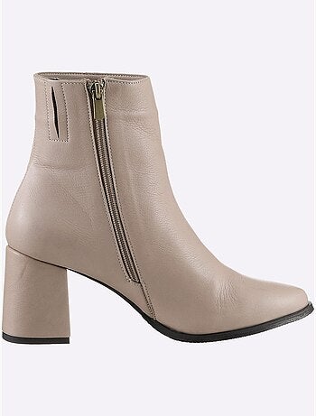 Bottines Cuir Nappa De Vache - Taille Standard - Helline