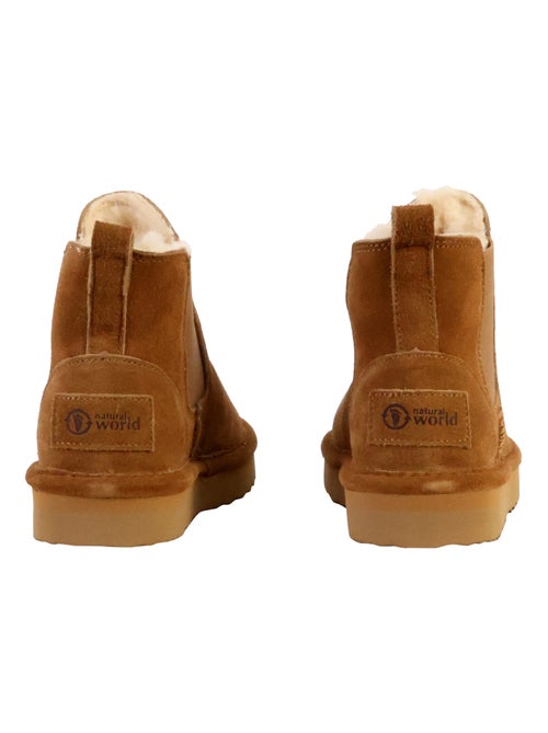 Bottines Cuir Natural World - Kiabi