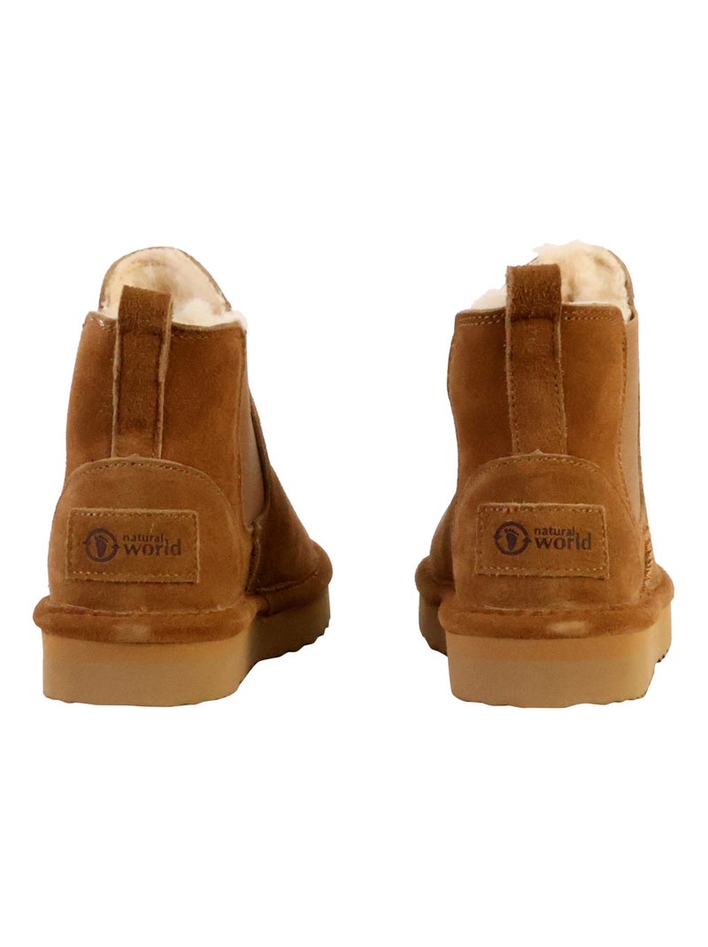Bottines Cuir Natural World Camel - Kiabi