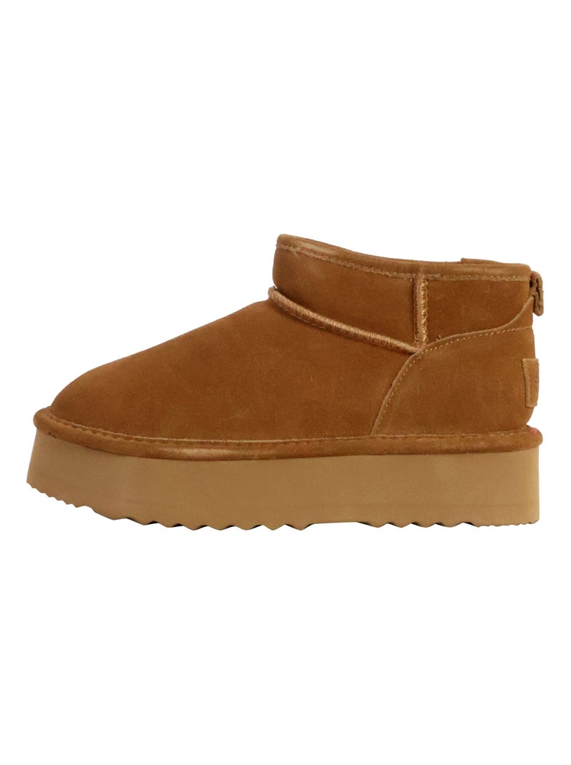 Bottines Cuir Natural World Camel - Kiabi