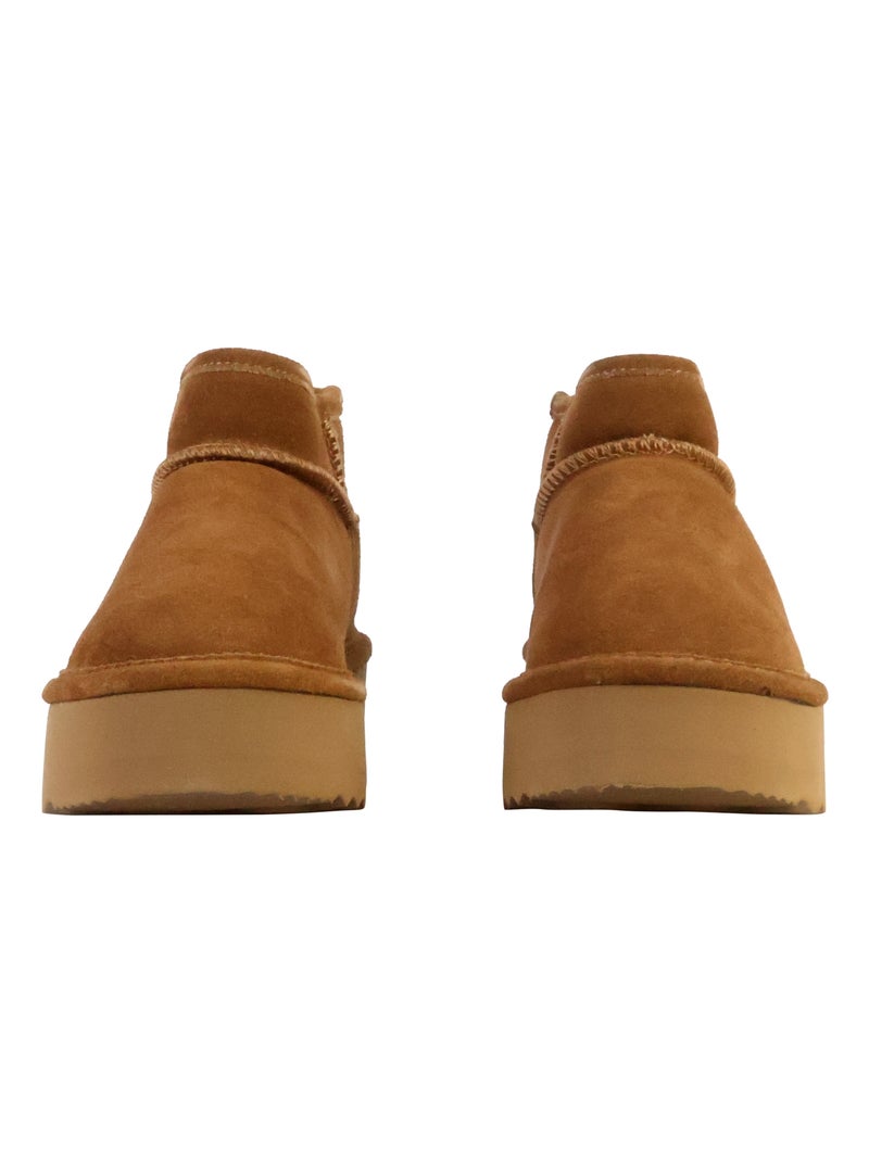 Bottines Cuir Natural World Camel - Kiabi