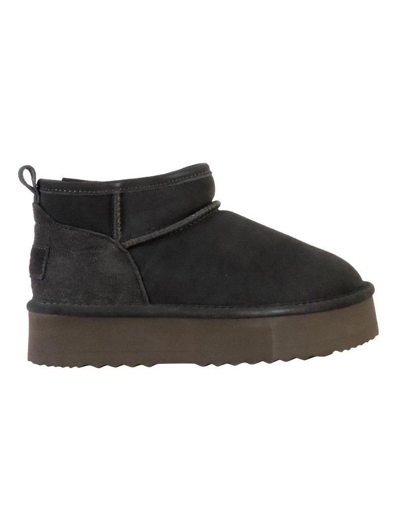 Bottines Cuir Natural World Gris - Kiabi