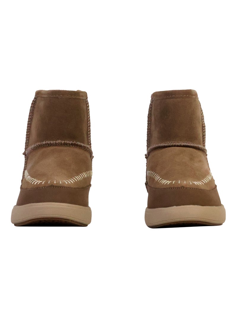 Bottines Cuir Natural World Marron - Kiabi