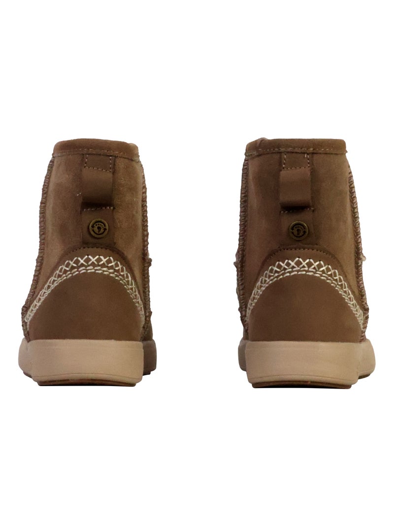 Bottines Cuir Natural World Marron - Kiabi