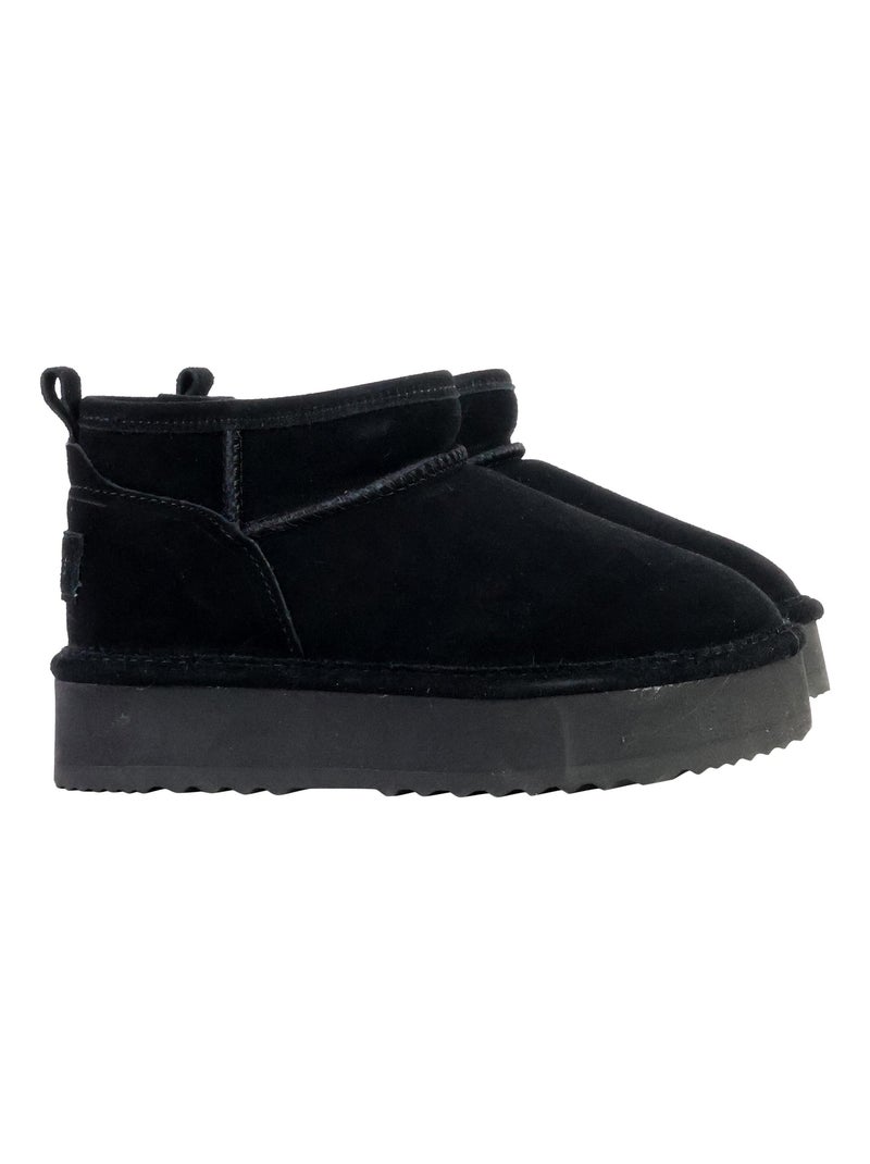 Bottines Cuir Natural World Noir - Kiabi