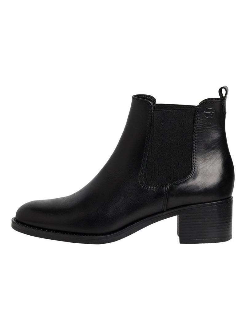 Bottines Cuir Tamaris Chelsea Noir - Kiabi