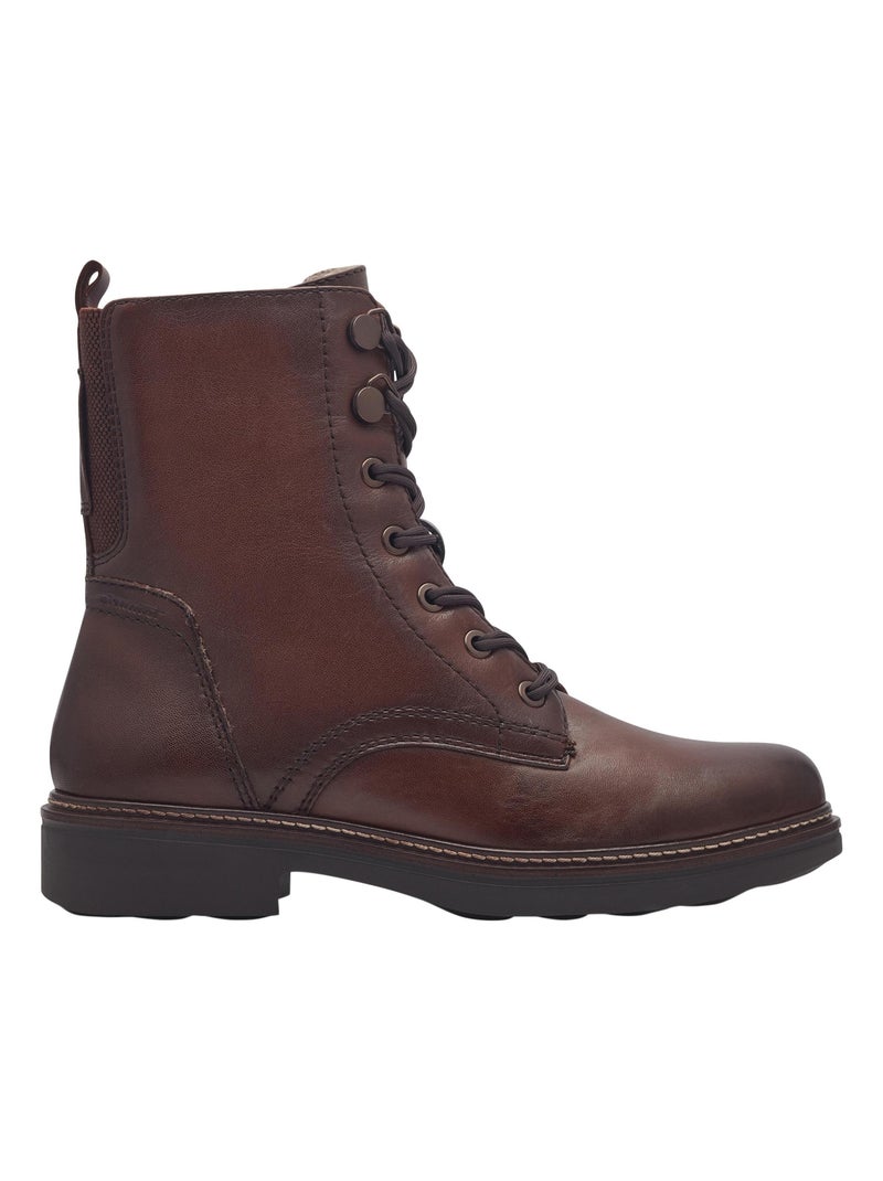 Bottines cuir tamaris comfort Marron - Kiabi