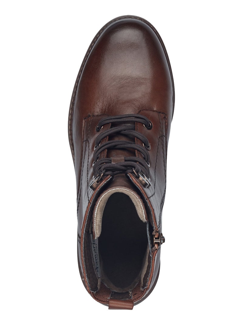 Bottines cuir tamaris comfort Marron - Kiabi