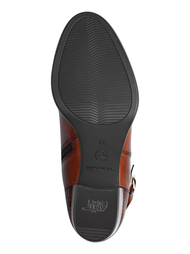 Bottines Cuir Tamaris Marron - Kiabi