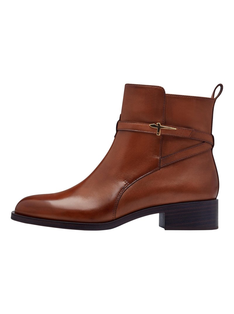 Bottines Cuir Tamaris Marron - Kiabi