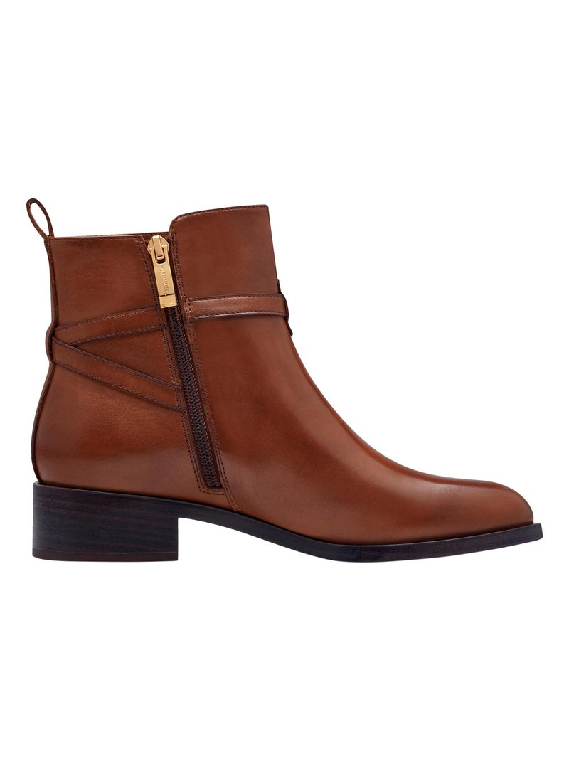 Bottines Cuir Tamaris Marron - Kiabi