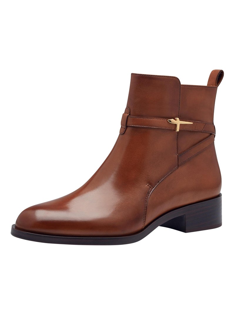 Bottines Cuir Tamaris Marron - Kiabi
