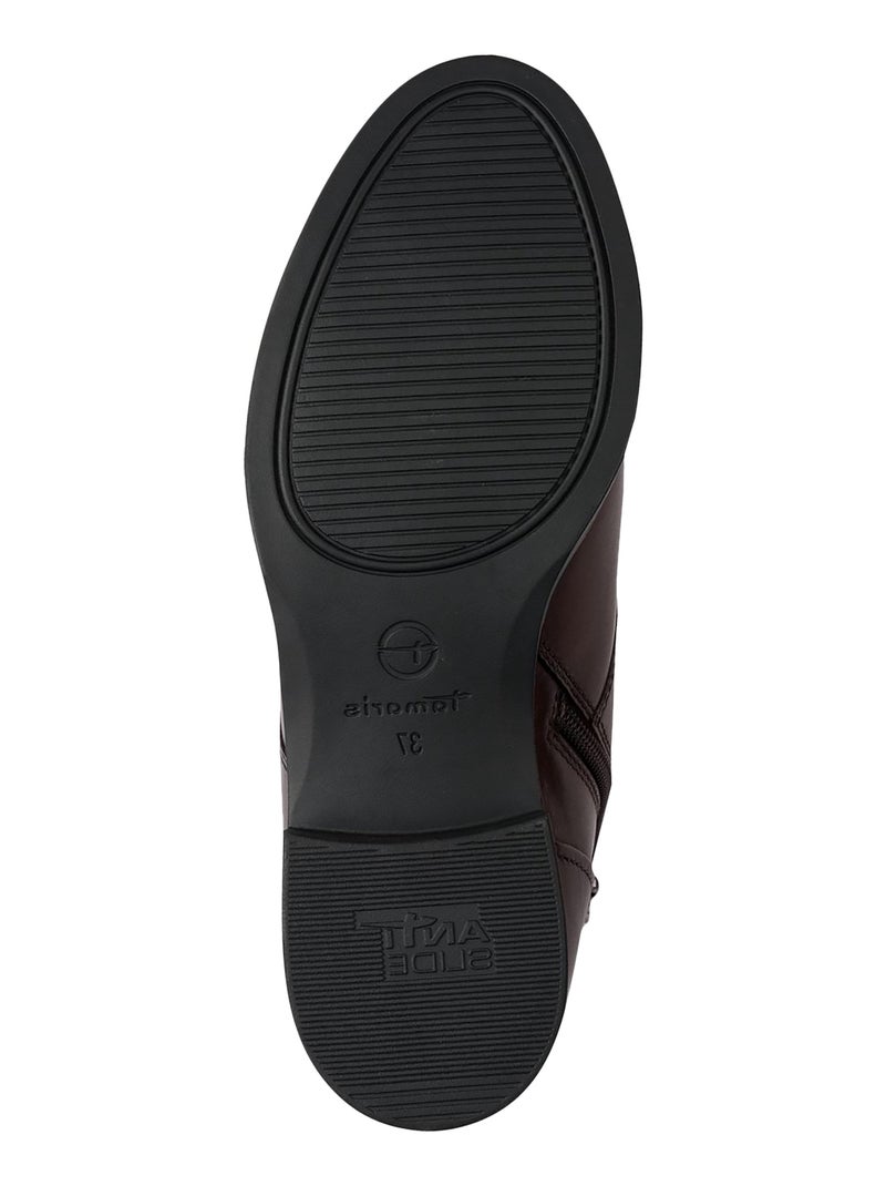 Bottines Cuir Tamaris Marron - Kiabi