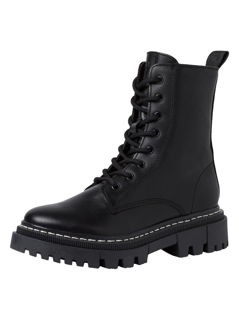 Bottines Cuir Tamaris Noir - Kiabi