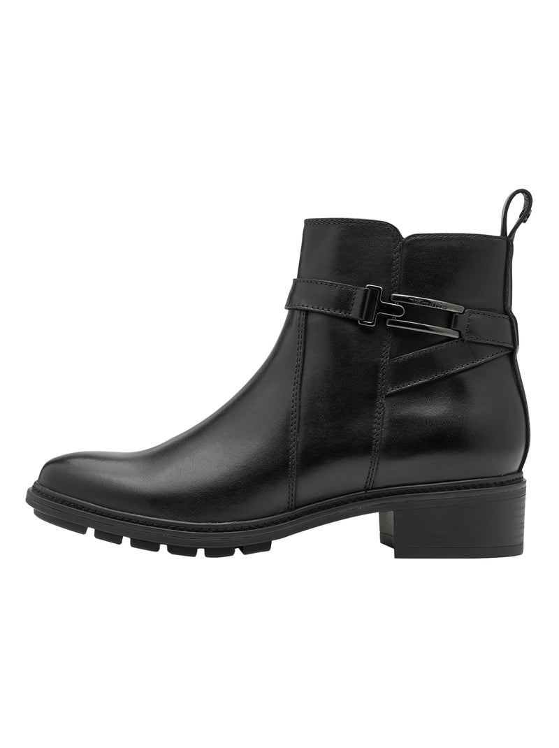 Bottines Cuir Tamaris Noir - Kiabi