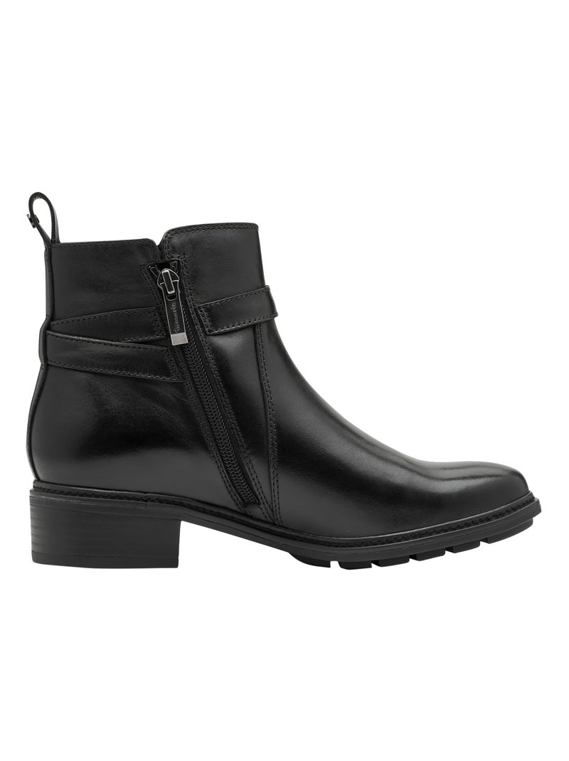 Bottines Cuir Tamaris Noir - Kiabi