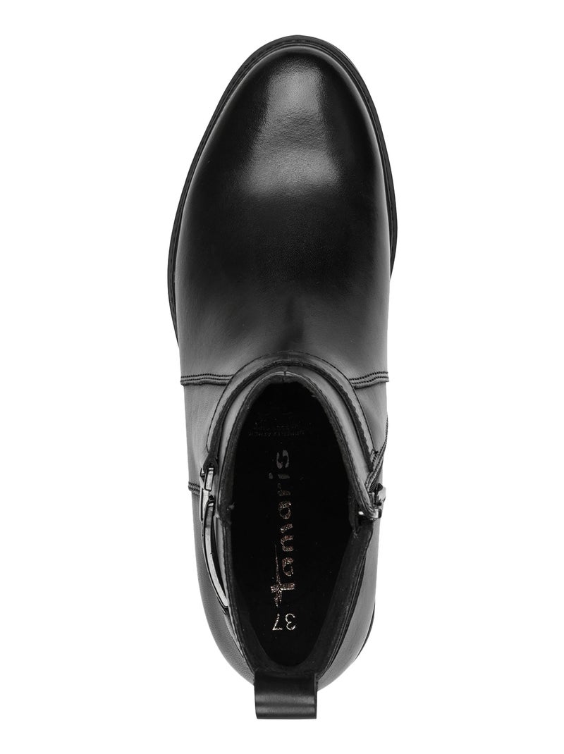 Bottines Cuir Tamaris Noir - Kiabi