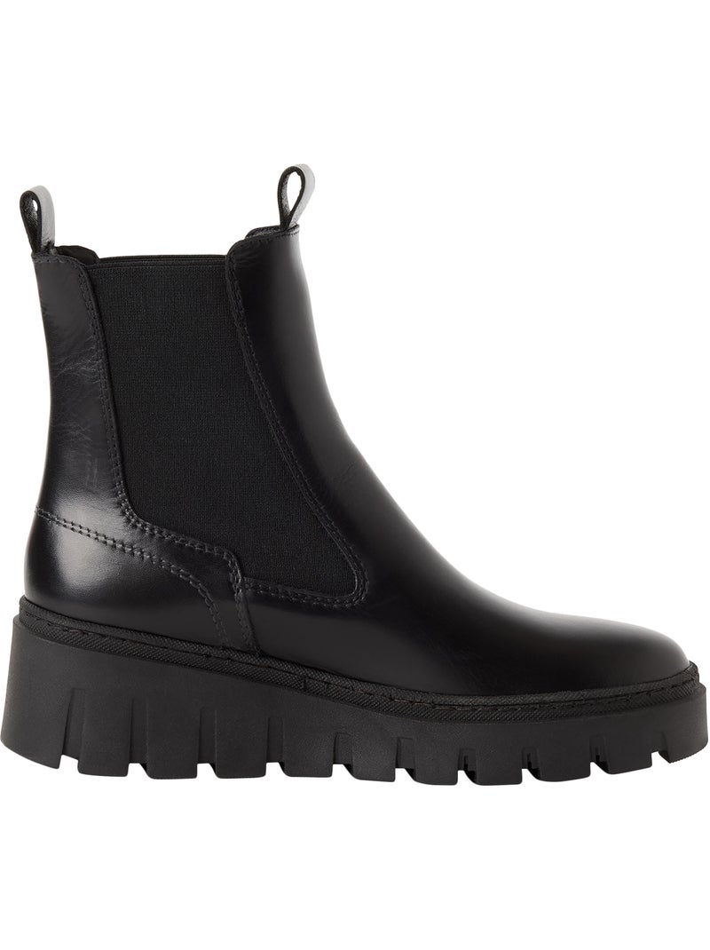 Bottines cuir tamaris Noir - Kiabi