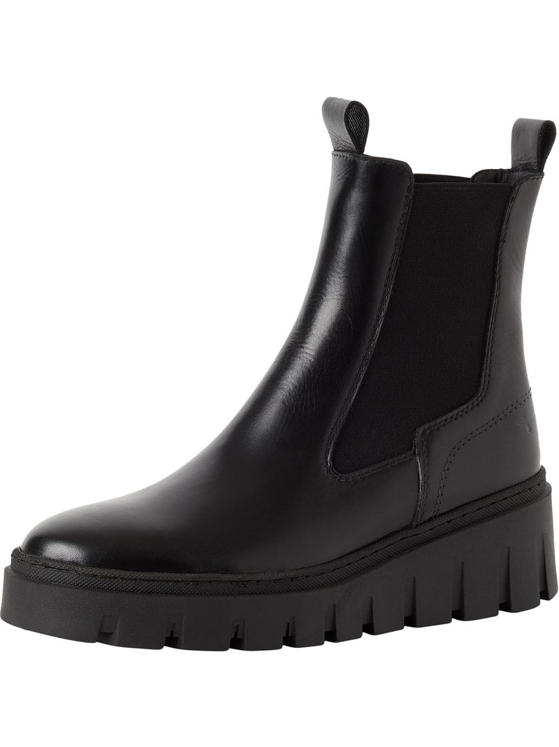 Bottines cuir tamaris Noir - Kiabi