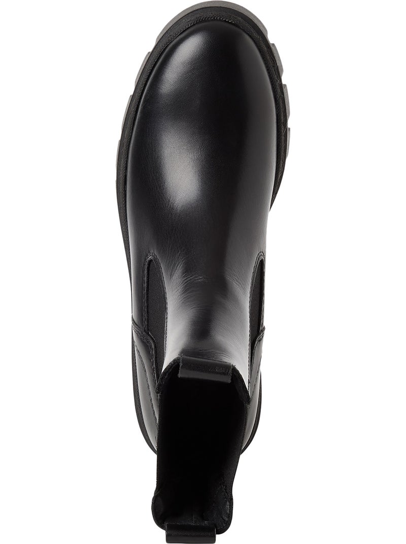 Bottines cuir tamaris Noir - Kiabi