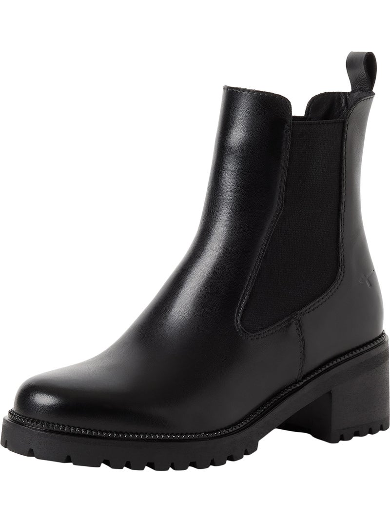 Bottines cuir tamaris Noir - Kiabi
