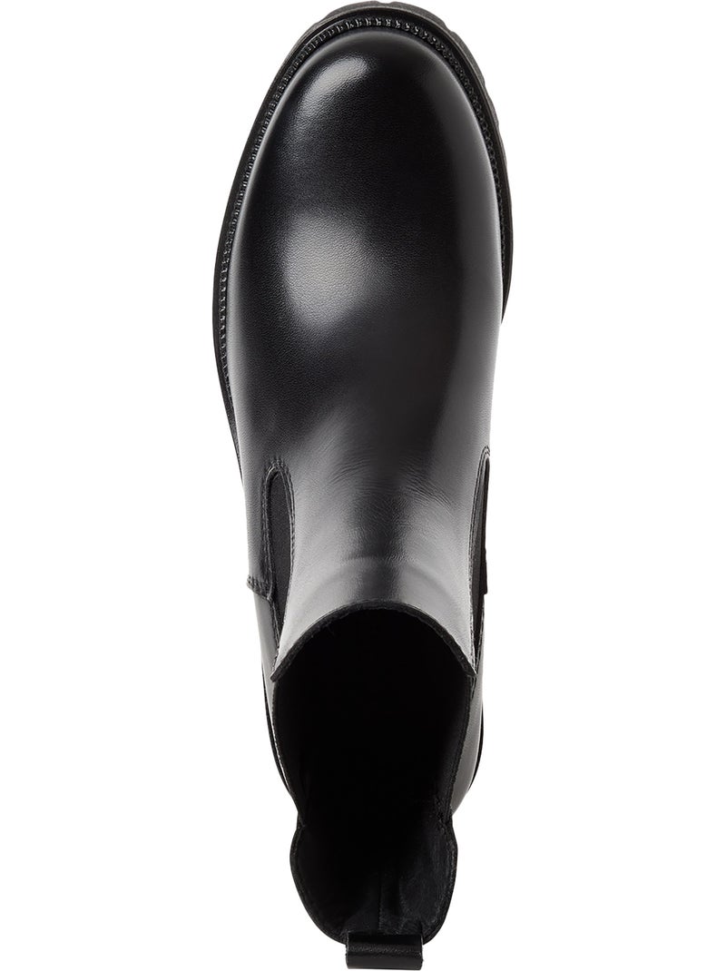 Bottines cuir tamaris Noir - Kiabi