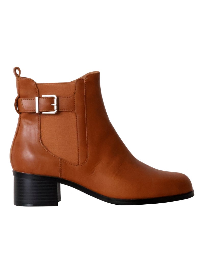 Bottines Cuir The Divine Factory Alénoa Camel - Kiabi