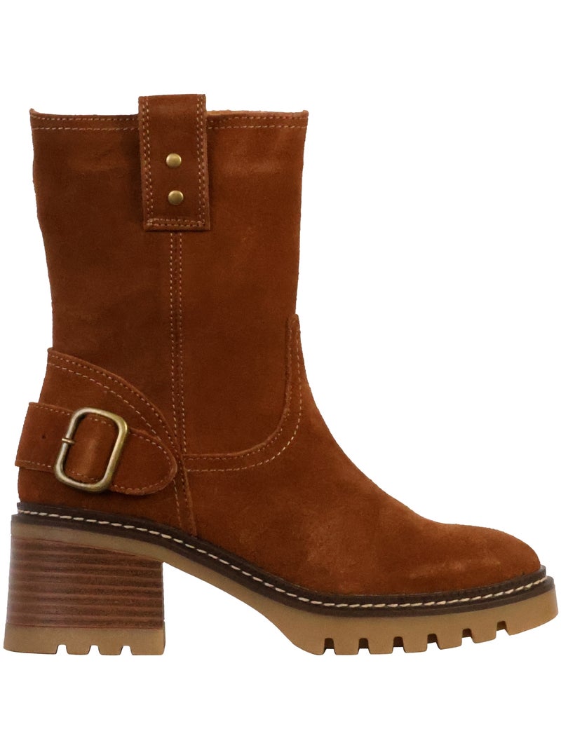 Bottines Cuir The Divine Factory Alénoa Camel - Kiabi