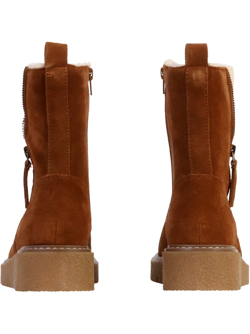 Bottines Cuir The Divine Factory Alénoa Camel - Kiabi