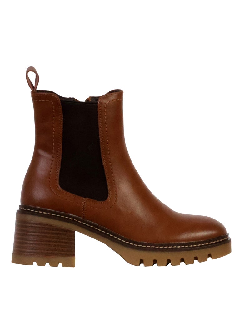 Bottines Cuir The Divine Factory Alénoa Camel - Kiabi