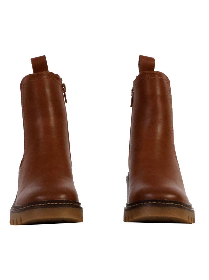 Bottines Cuir The Divine Factory Alénoa Camel - Kiabi