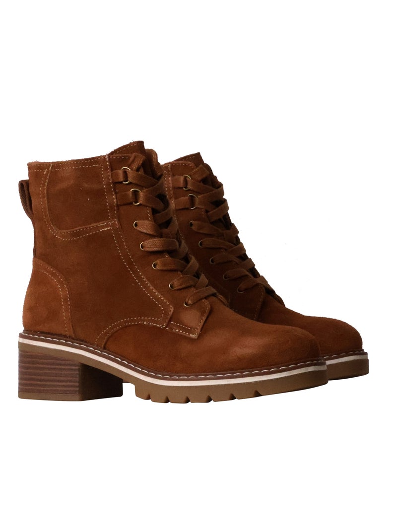 Bottines Cuir The Divine Factory Alénoa Camel - Kiabi
