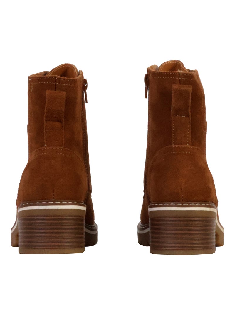 Bottines Cuir The Divine Factory Alénoa Camel - Kiabi