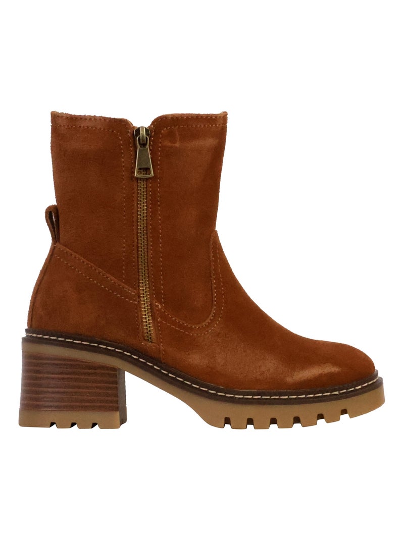 Bottines Cuir The Divine Factory Alénoa Camel - Kiabi