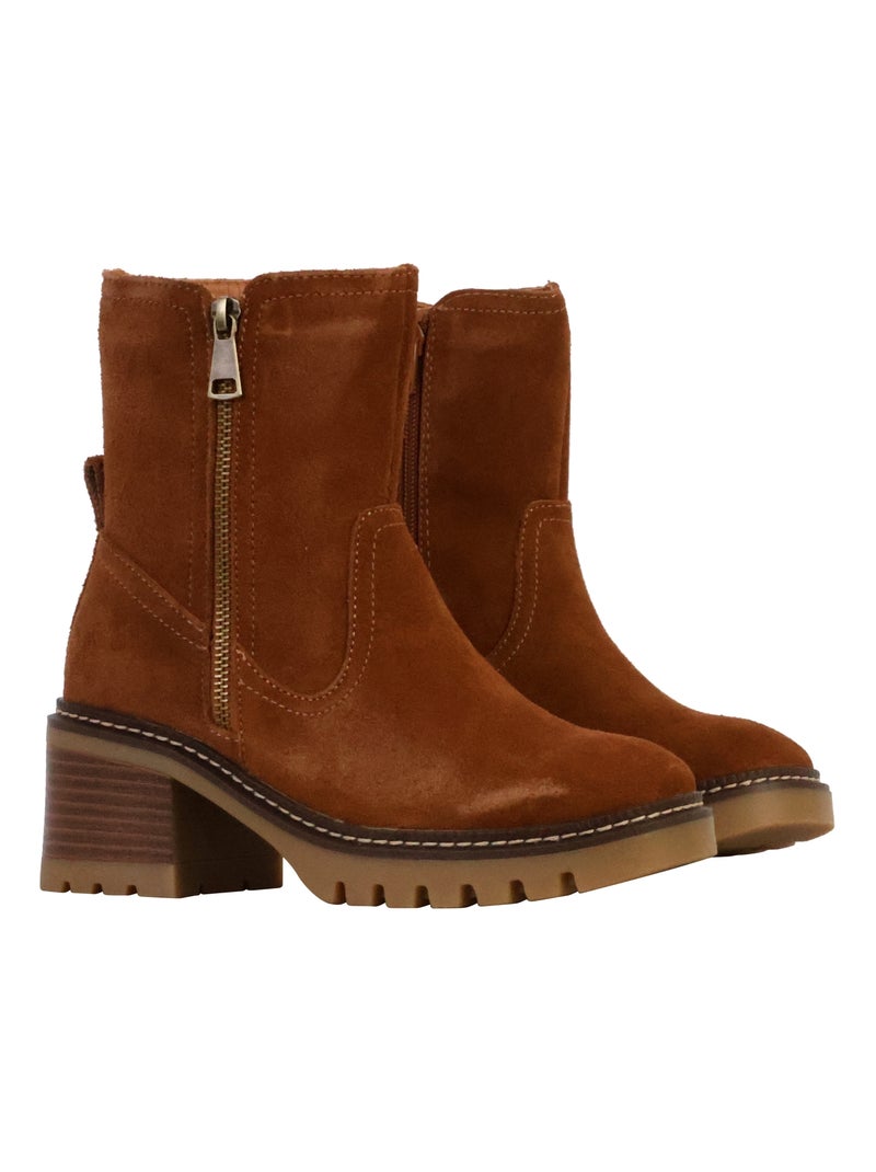 Bottines Cuir The Divine Factory Alénoa Camel - Kiabi