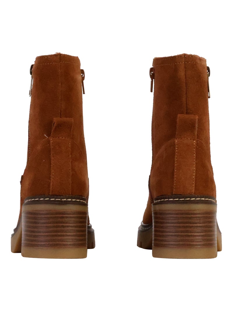 Bottines Cuir The Divine Factory Alénoa Camel - Kiabi