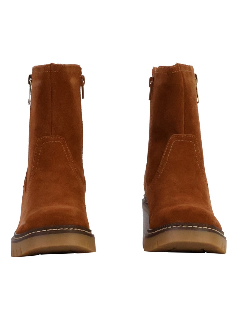 Bottines Cuir The Divine Factory Alénoa Camel - Kiabi