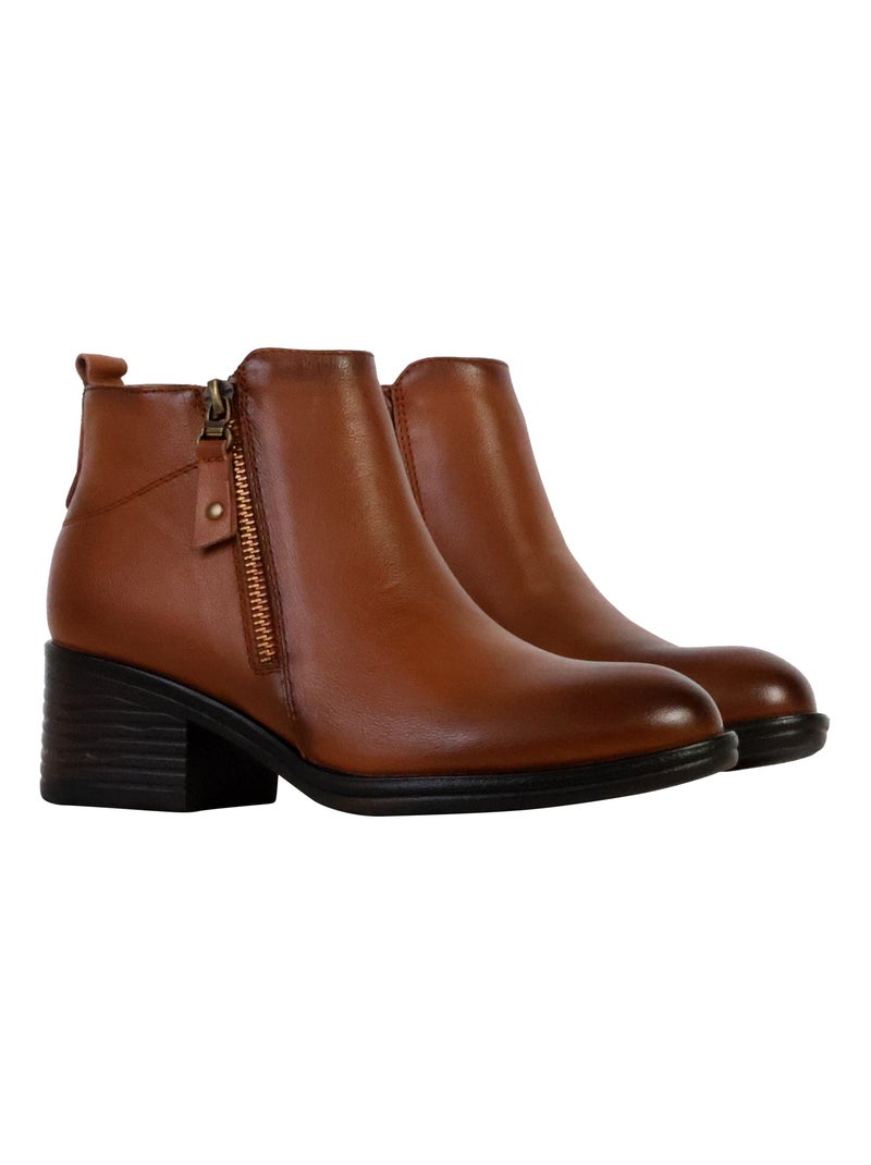 Bottines Cuir The Divine Factory Alénoa Camel - Kiabi