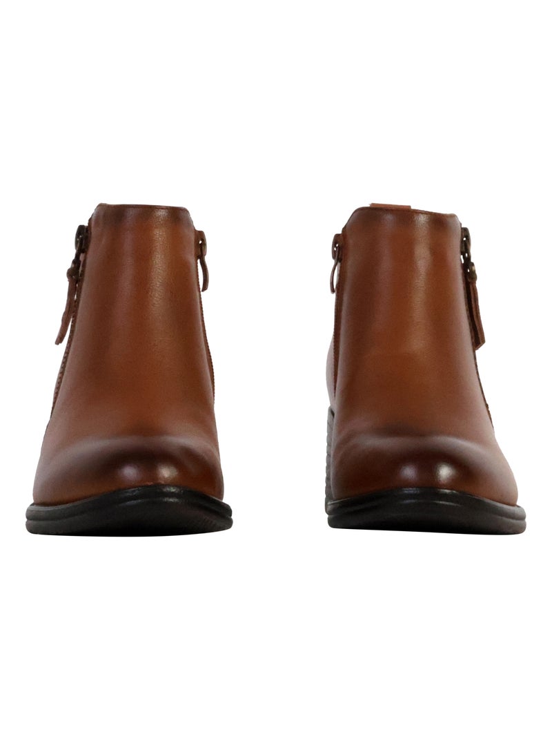 Bottines Cuir The Divine Factory Alénoa Camel - Kiabi