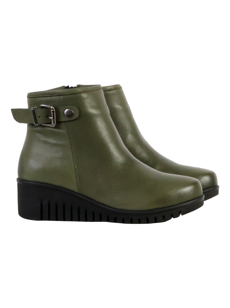 Bottines Cuir The Divine Factory Alénoa Kaki - Kiabi