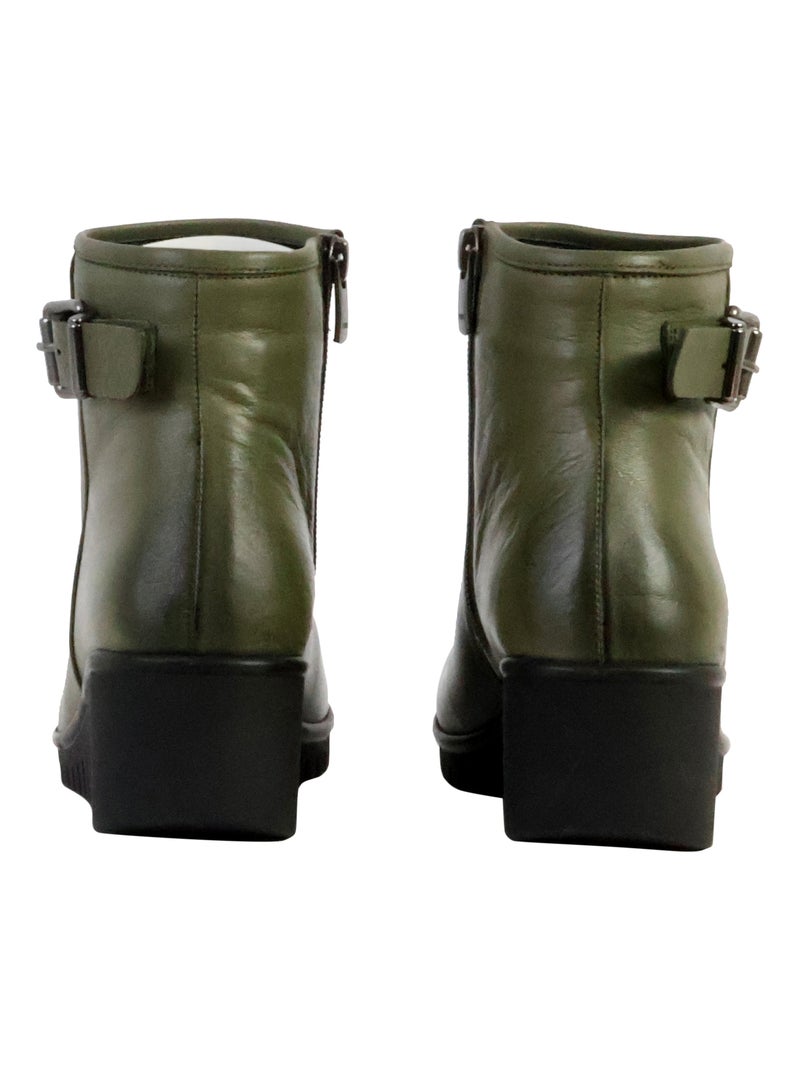 Bottines Cuir The Divine Factory Alénoa Kaki - Kiabi