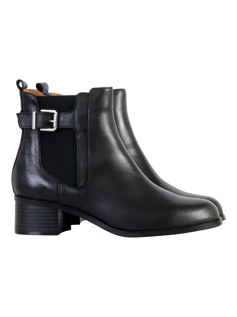 Bottines Cuir The Divine Factory Alénoa Noir - Kiabi