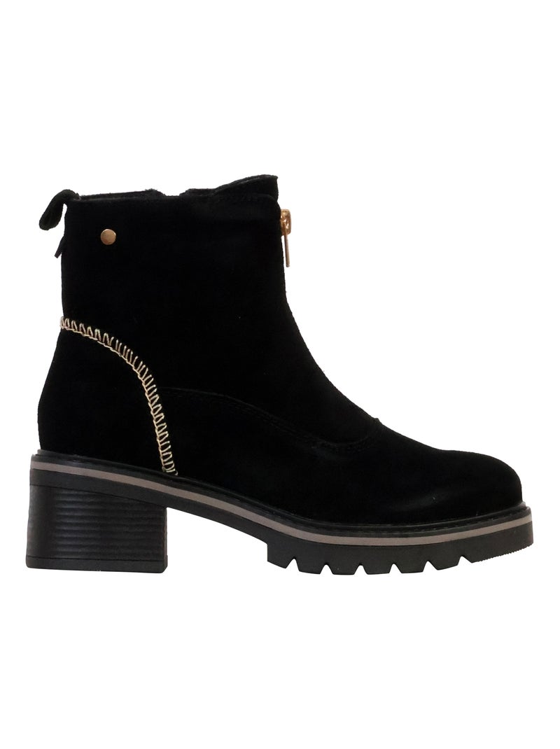Bottines Cuir The Divine Factory Alenoa Noir - Kiabi