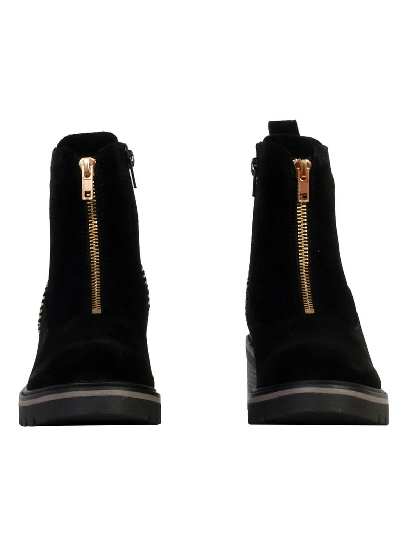 Bottines Cuir The Divine Factory Alenoa Noir - Kiabi