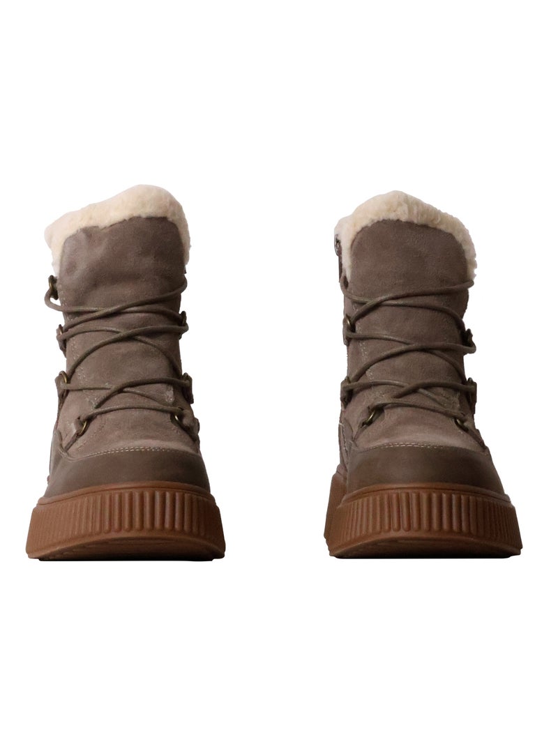 Bottines Cuir The Divine Factory Alénoa Taupe - Kiabi