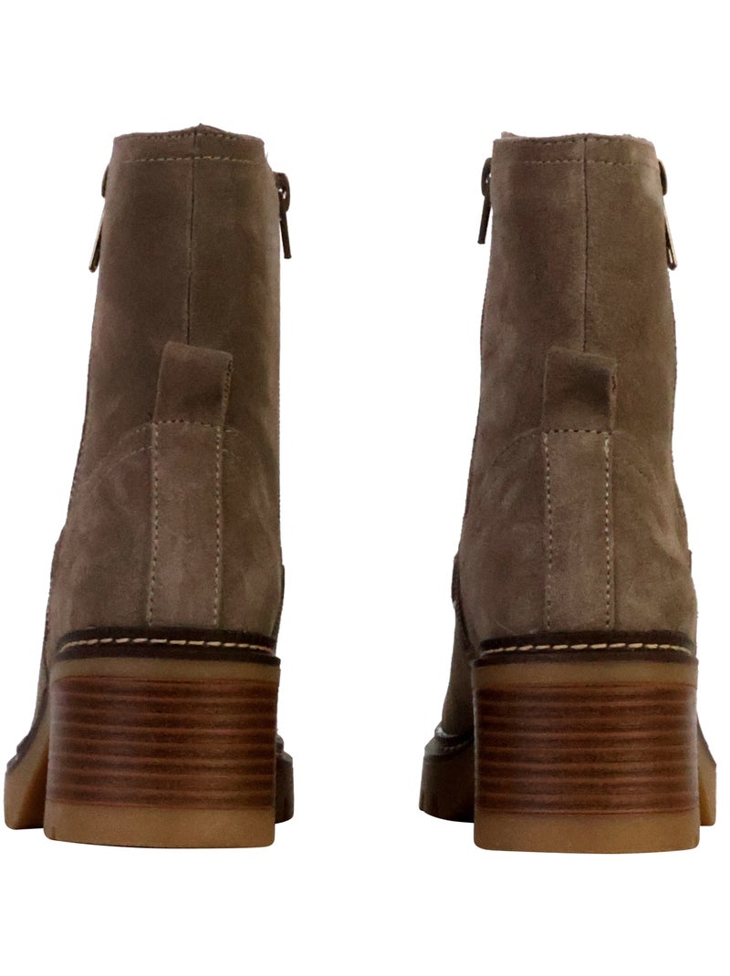 Bottines Cuir The Divine Factory Alénoa Taupe - Kiabi