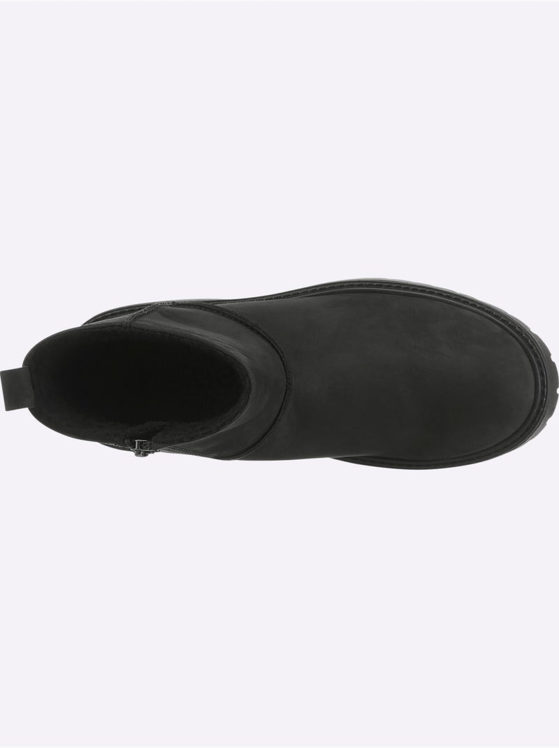 Bottines cuir vachette - helline Noir - Kiabi